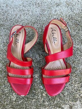 Abella Red Strappy Slingback Sandals